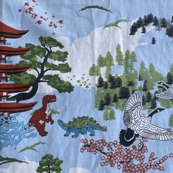 Japanese Hawaiian Men's M Shirt Firefly Lootwear LTD Ed. Dinosaurs Pagoda Nature - Picture 7 of 11